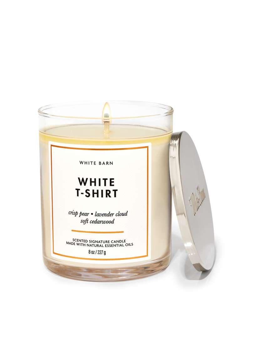 White T-Shirt Single Wick Candle