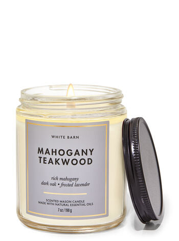 Mahogany Teakwood Single wick Candle