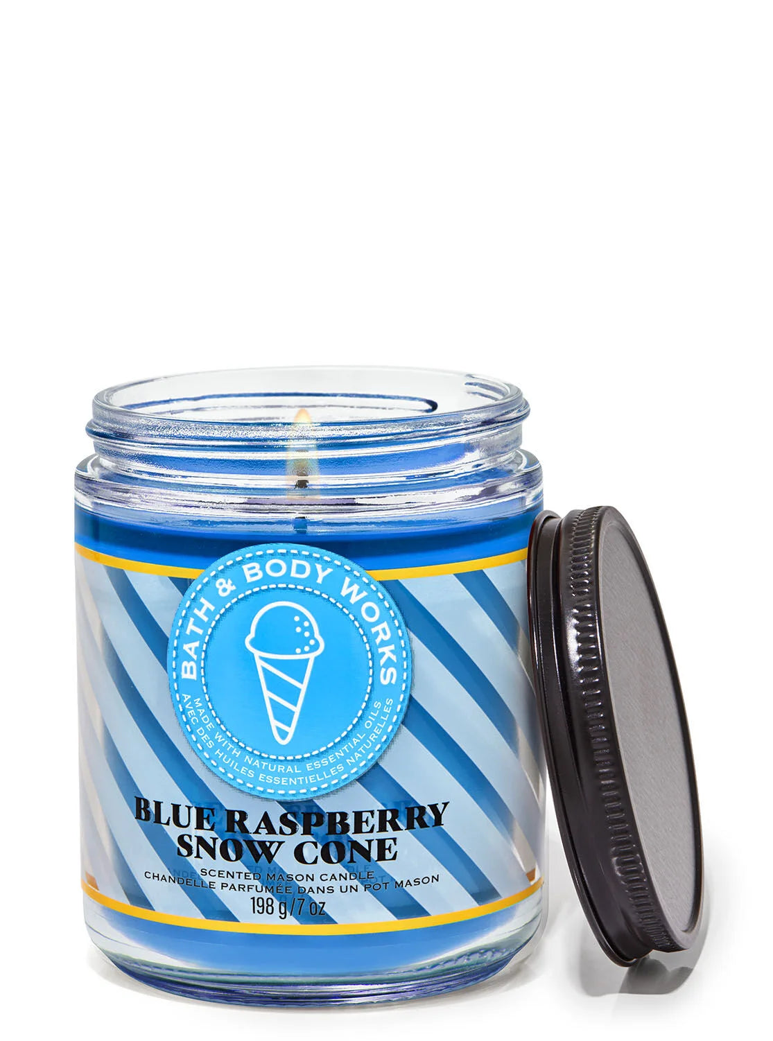 Blue Raspberry Snow Cone Single wick Candle